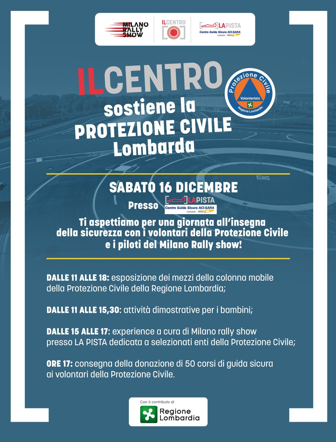 IL CENTRO sostiene la PROTEZIONE CIVILE Lombarda