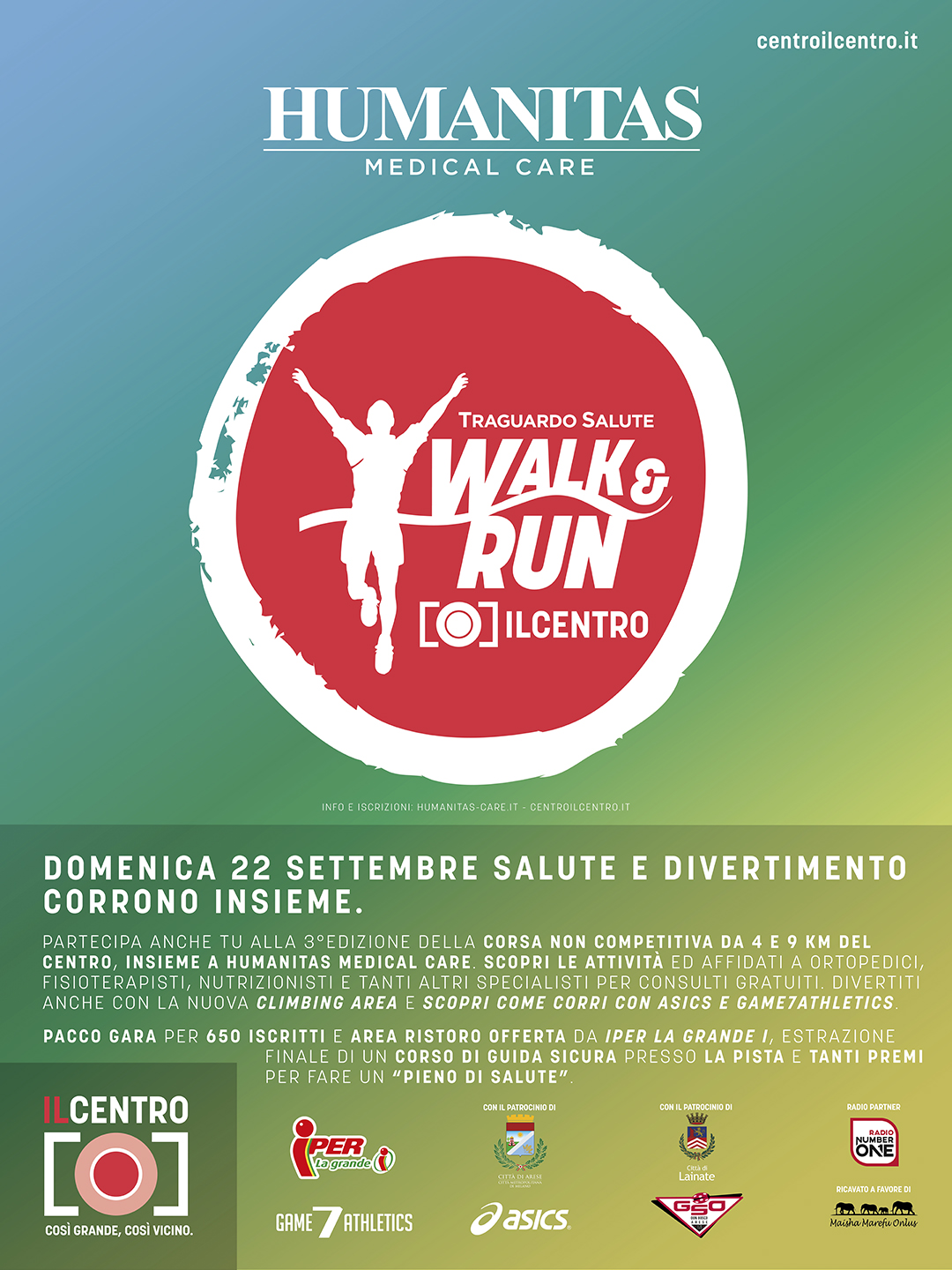 WALK & RUN A IL CENTRO DI ARESE SI CORRE LA 3^ EDIZIONE      